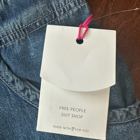 Free People Blue Flare Wide Leg Jeans - Picture 3 of 5